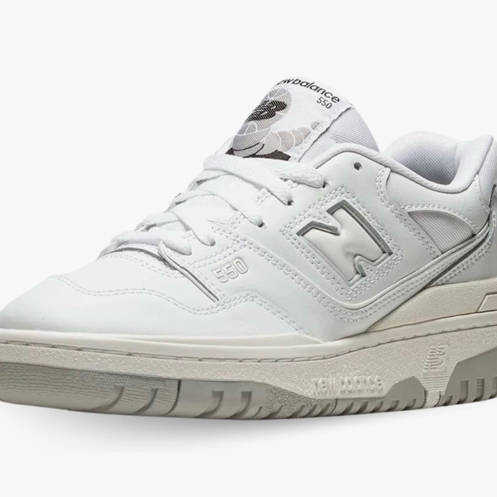 New Balance 550 White and Off-White Leather Sneaker